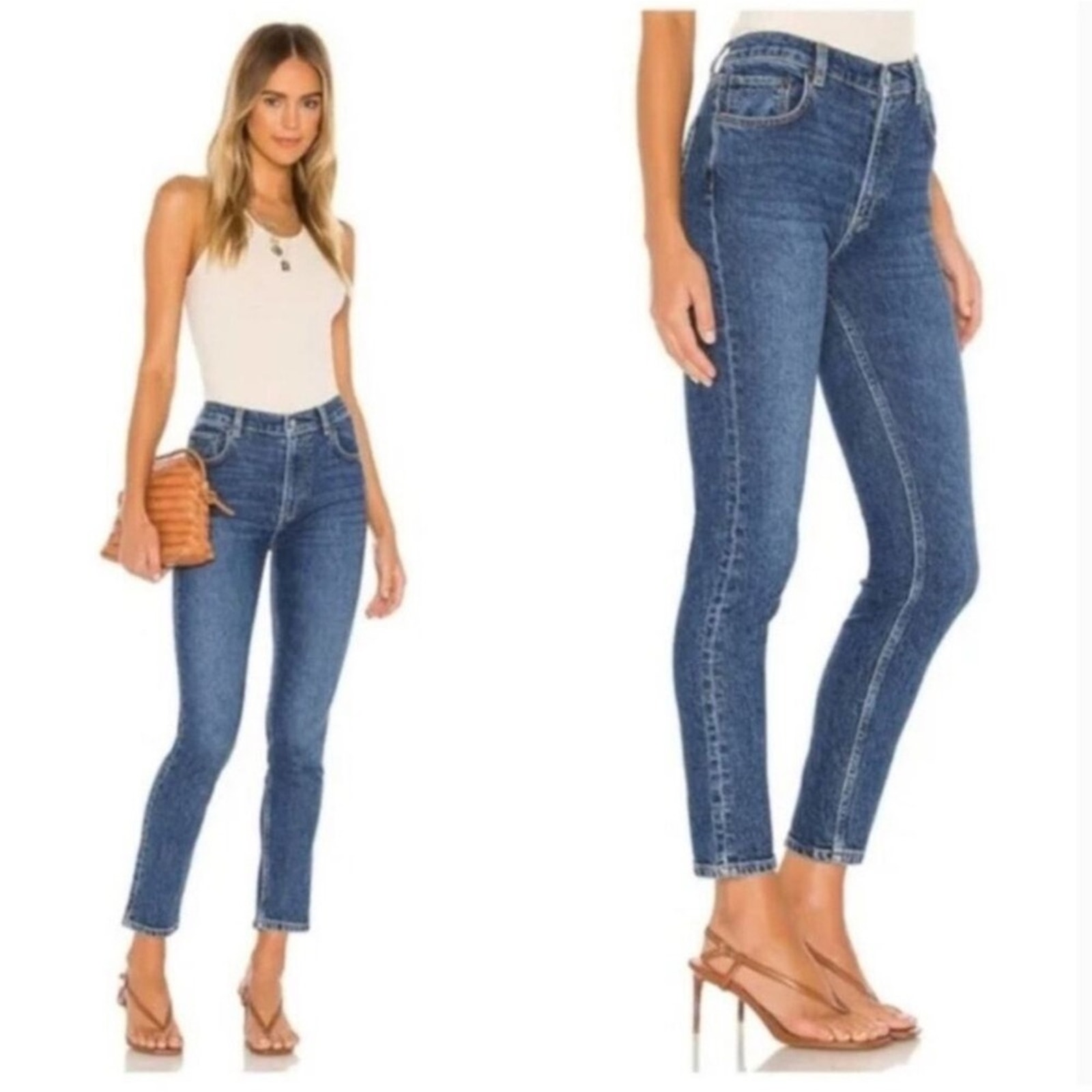 Nwt Boyish Women The Zachery Skinny High Rise Jeans 26 Medium Wash Blue